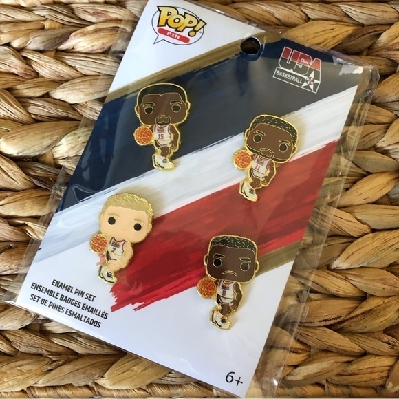 Funko Pop USA Basketball Enamel Pin Set (4pc) - Picture 1 of 2